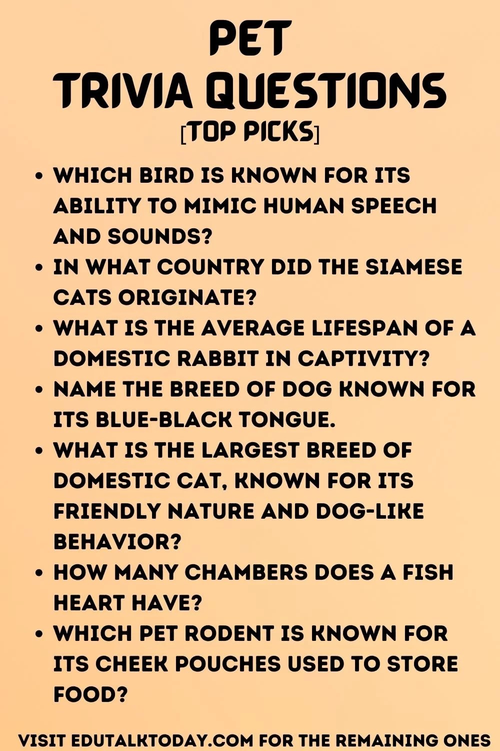 50 Pet Trivia Questions EduTalkToday