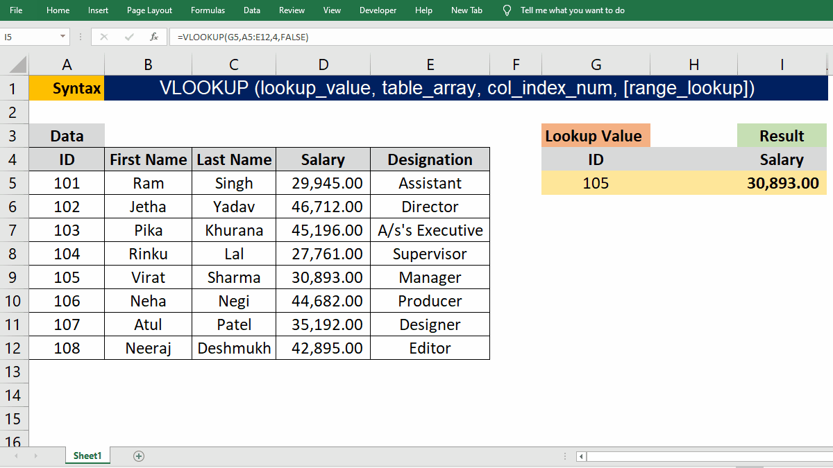 How to Use Excel VLOOKUP Function? EduTaxTuber