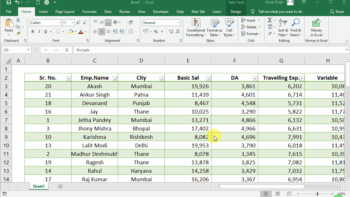 Data Tables In Microsoft Excel Data Tables Youtube Riset