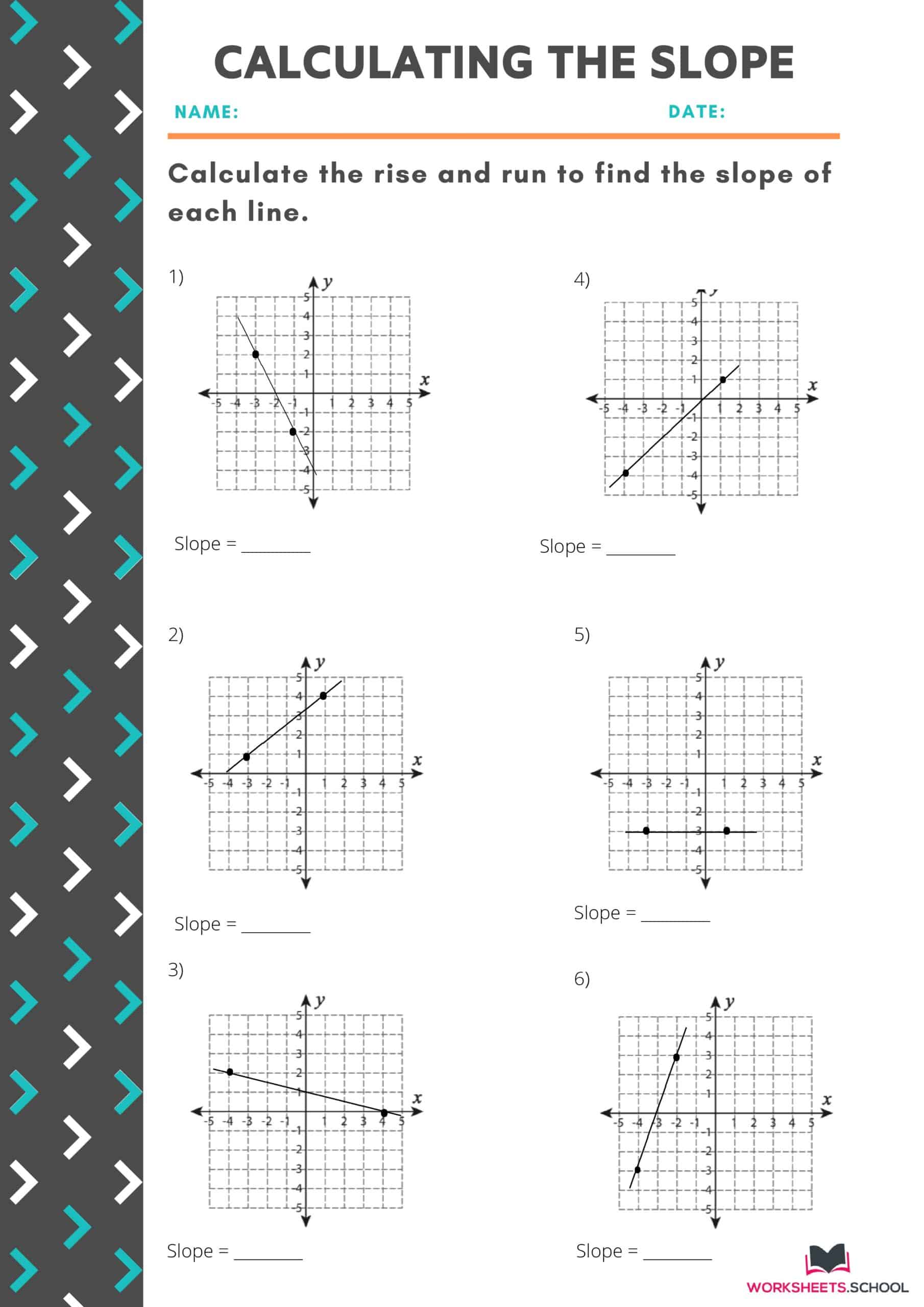 Slope Graph Worksheet