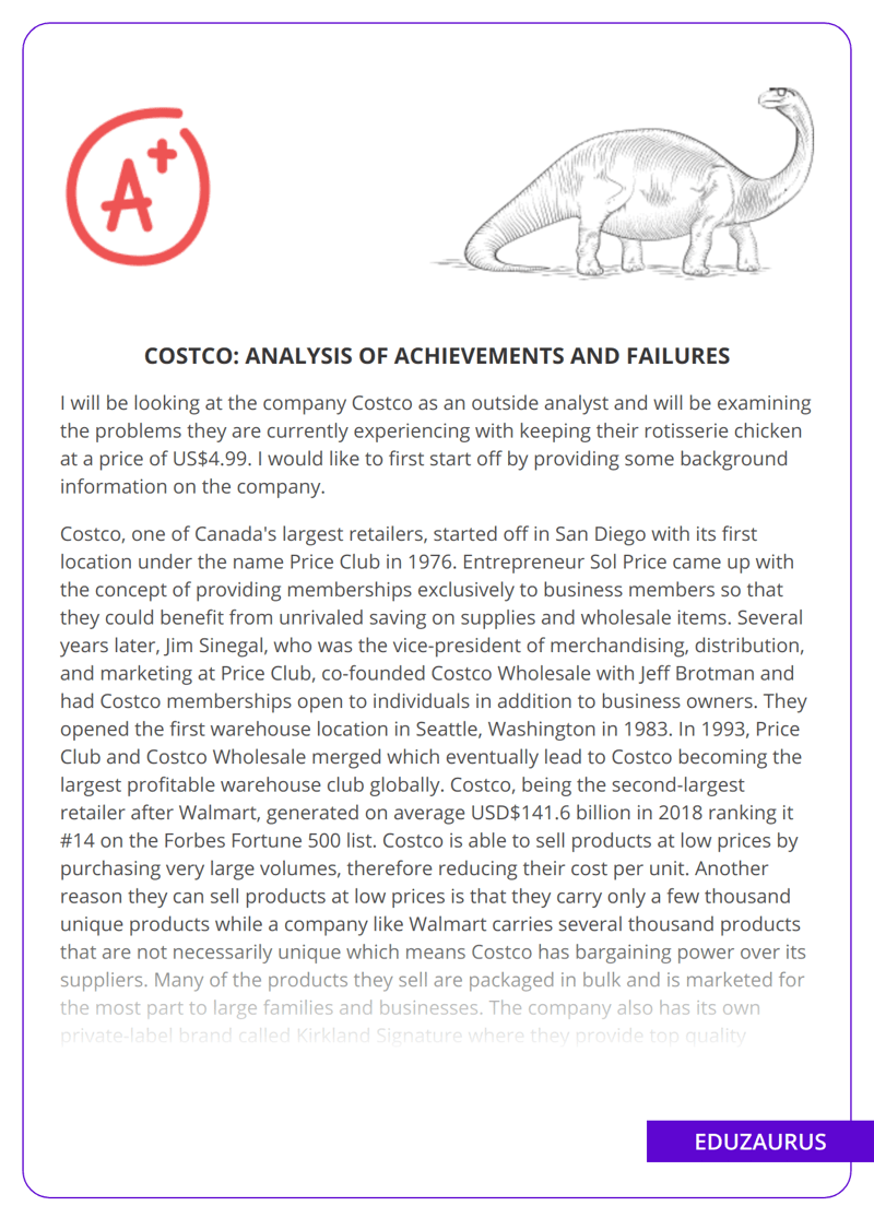 Costco Analysis of Achievements and Failures Free Essay Example EduZaurus