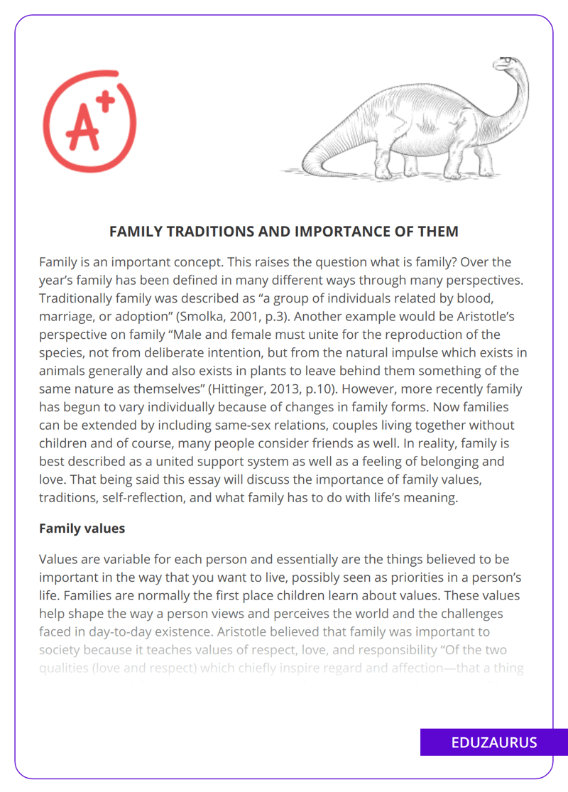 Family Traditions And Importance Of Them Free Essay Example EduZaurus
