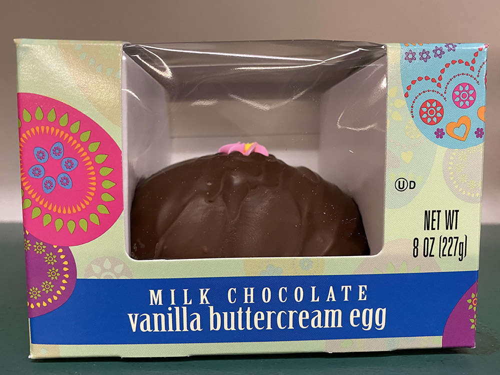 Ashers Milk Chocolate Vanilla Butter Cream Egg 4 oz. Edwards Freeman