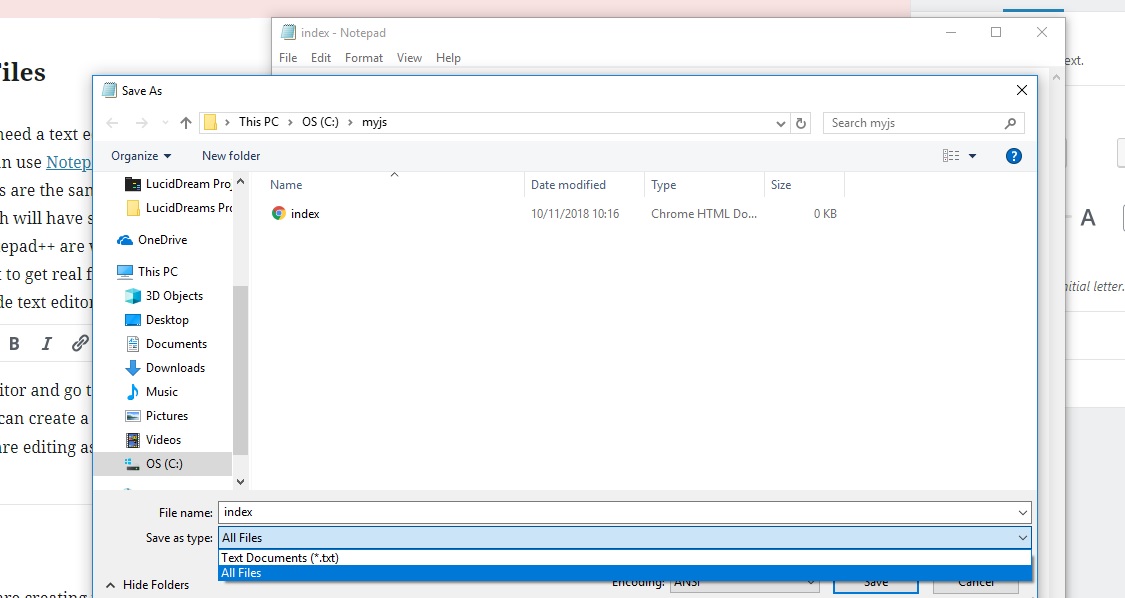 JavaScript Beginning to build a program in the browser