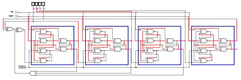 Logic Works Simulation of 4-bit Sequence Generator