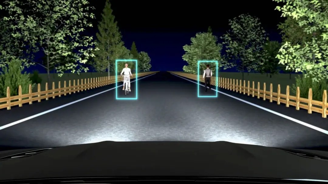 Night vision device for cars combines visible light, IR and laser