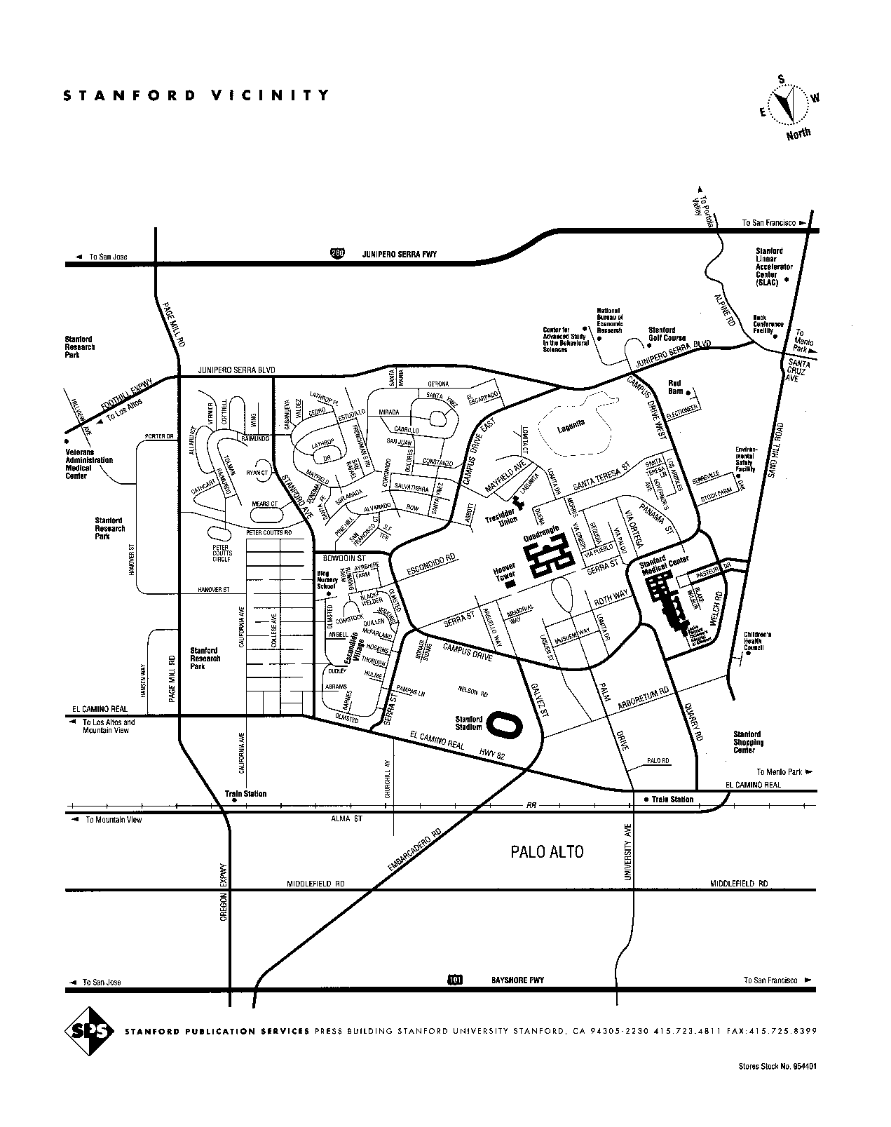 (2) Map of Stanford's immediate vicinity