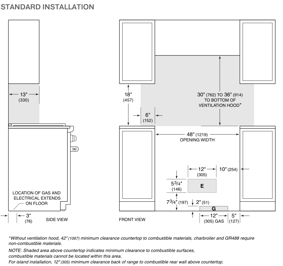 Egyptian Engineering Agencies EEA 48″ GAS RANGE 6 BURNERS AND