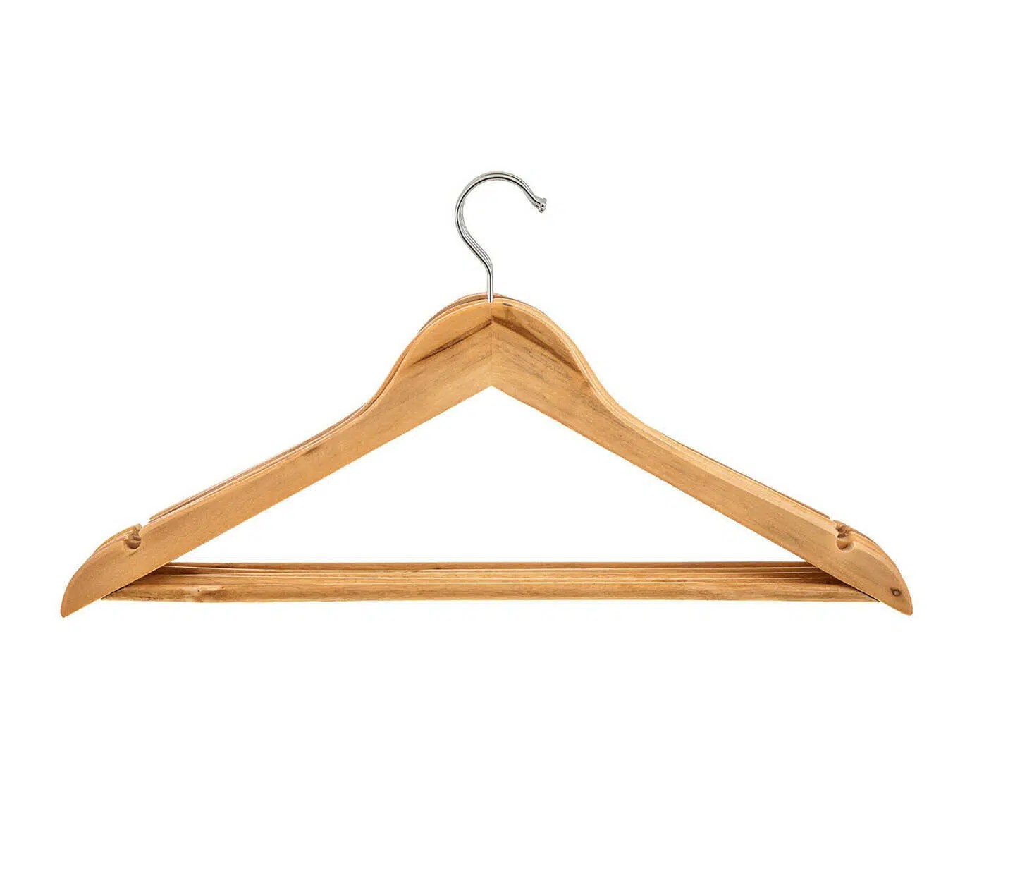 Wooden Coat Hangers Suit Garments Clothes Wood Hanger Trouser Bar Set10 Pcs EEBAZAAR
