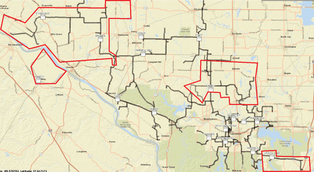 2021 ROW Maintenance Locations Egyptian Electric Cooperative