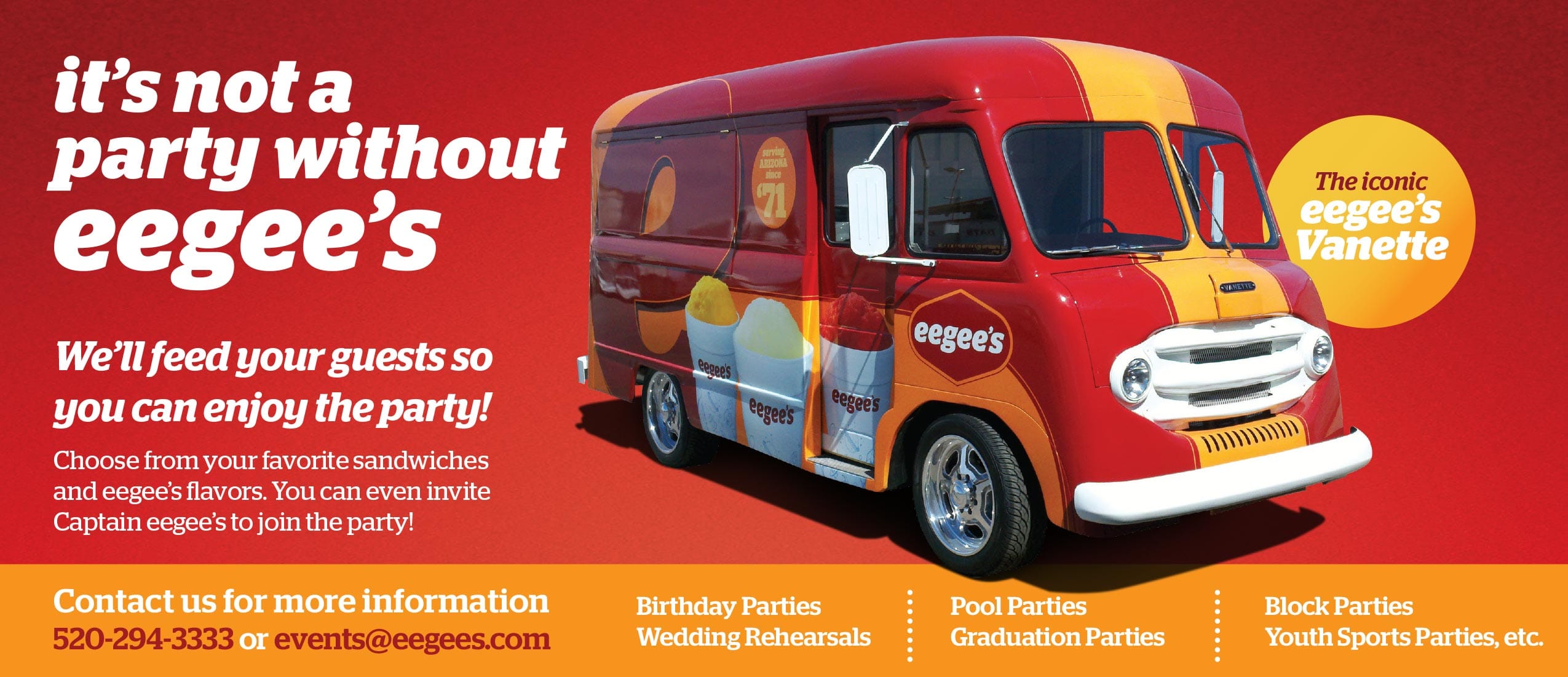 Corporate Events On Site Catering Party Van eegee's