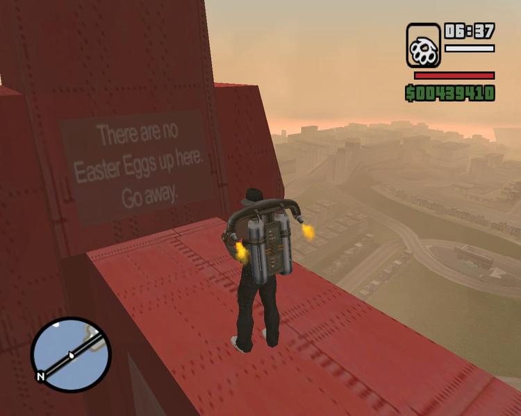 Grand Theft Auto San Andreas Easter Egg The "No Easter Eggs" Sign on