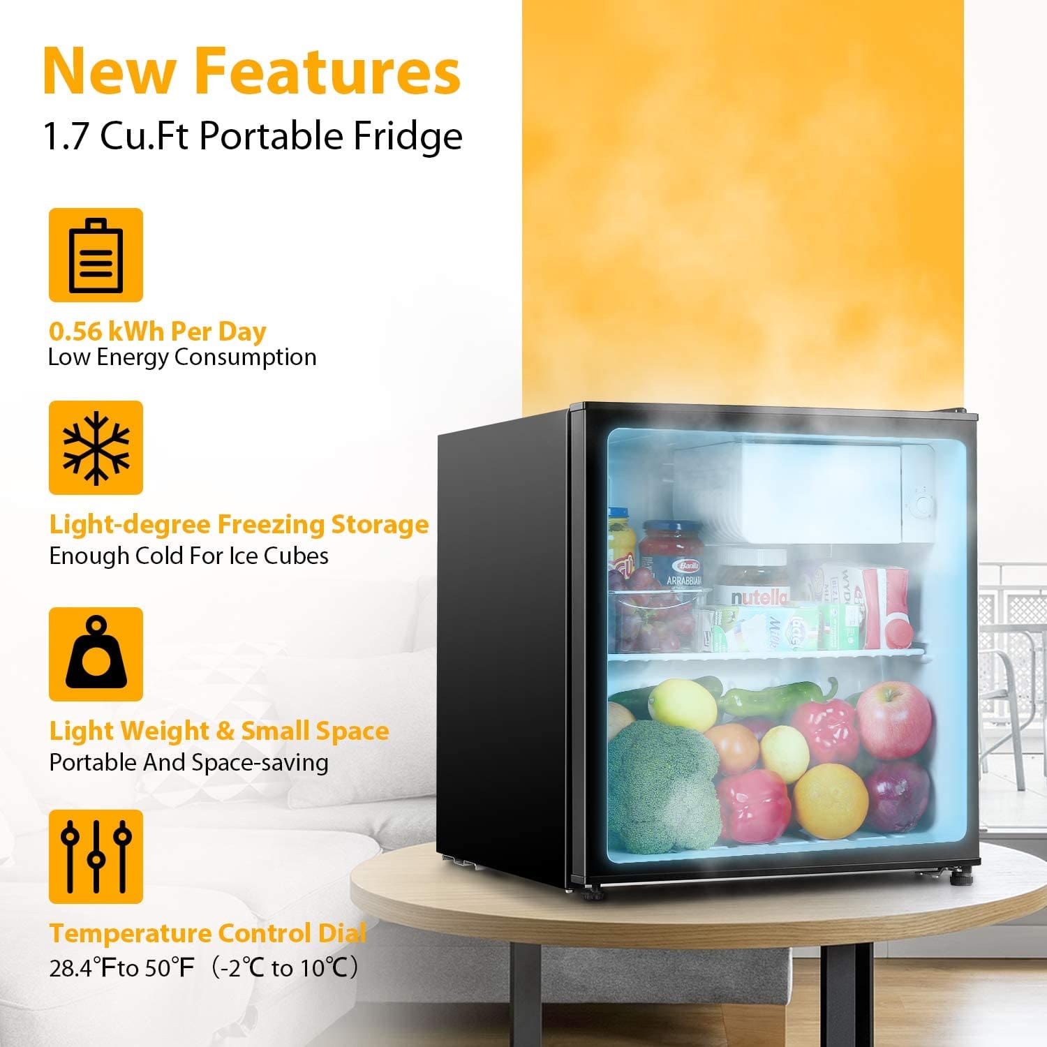 Mini Fridge, TECCPO 1.7 Cu.Ft. eGuriro the smart choice for Shopping online in Rwanda