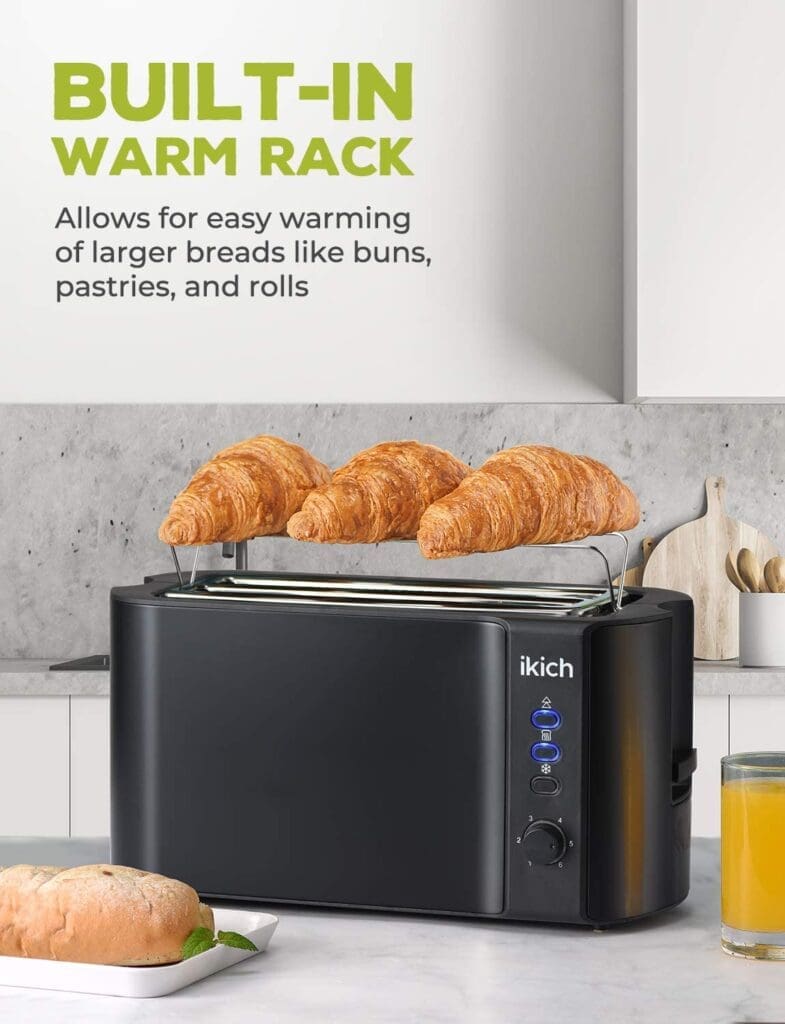 IKICH Toaster 2 Long Slot, Toaster 4 Slice Stainless Steel eGuriro