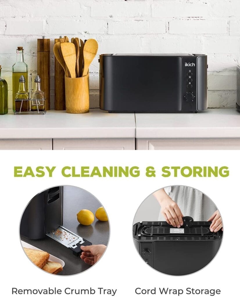 IKICH Toaster 2 Long Slot, Toaster 4 Slice Stainless Steel eGuriro the smart choice for