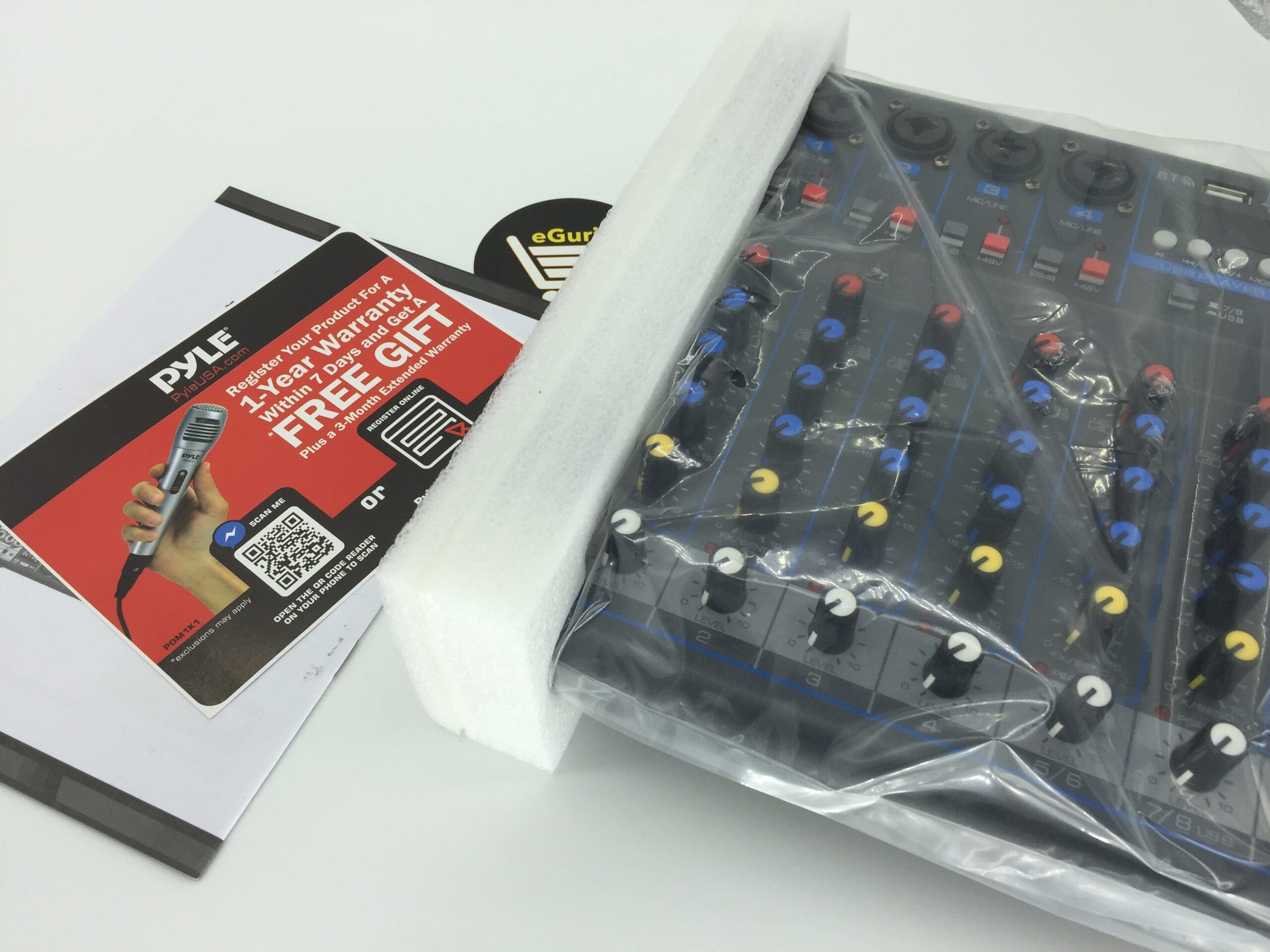 Pyle PMXU83BT 8 Channel Bluetooth Sound Board Mixer System for DJ