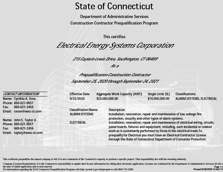 ABOUT US Electrical Energy Systems Corporation