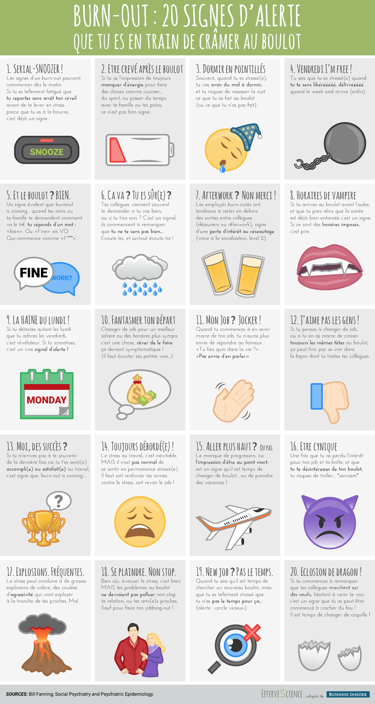 20 signes que « burnout is coming » [infographie] EfferveScience