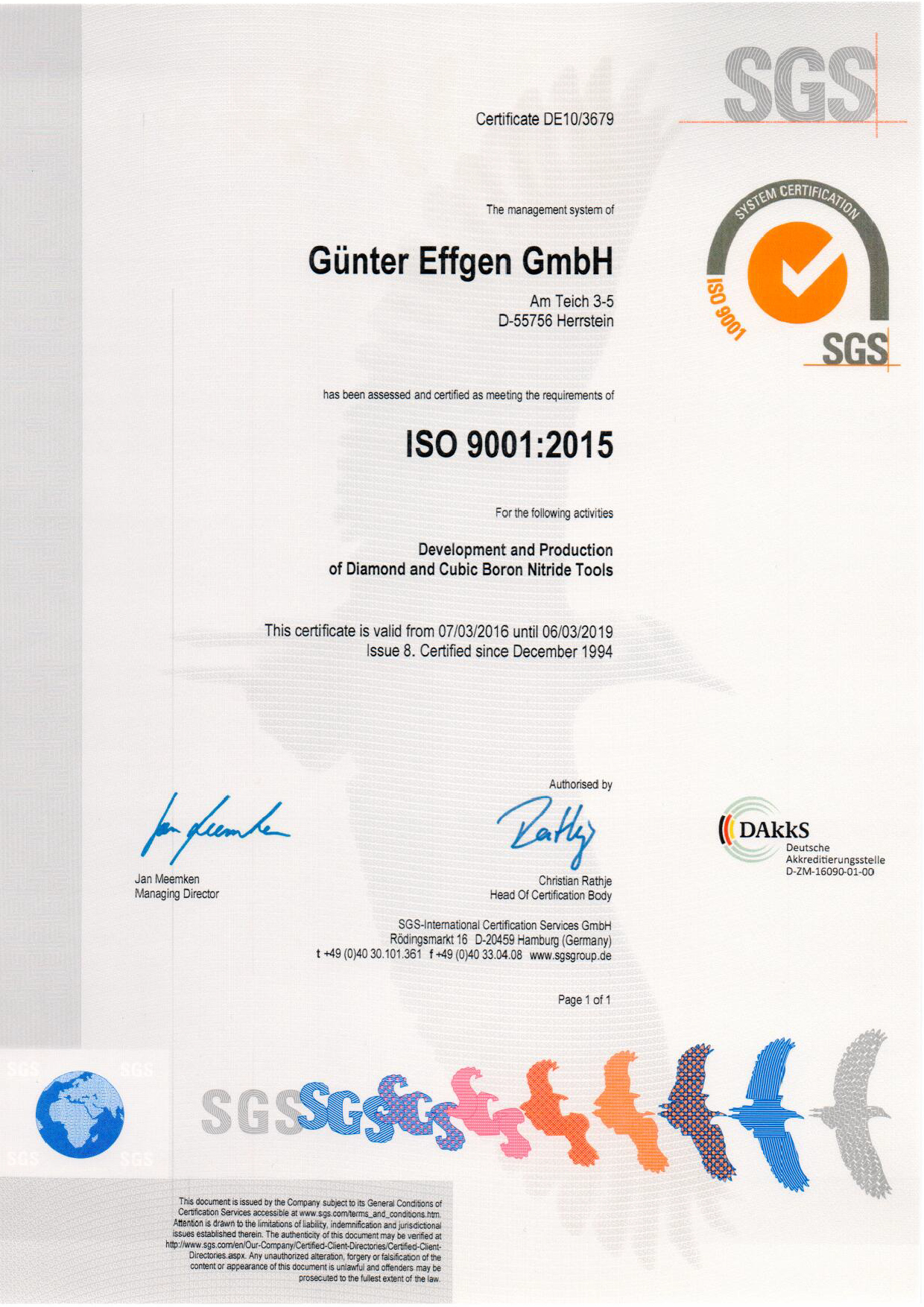 MANAGEMENT SYSTEM EFFGEN LAPPORT SCHLEIFTECHNIK