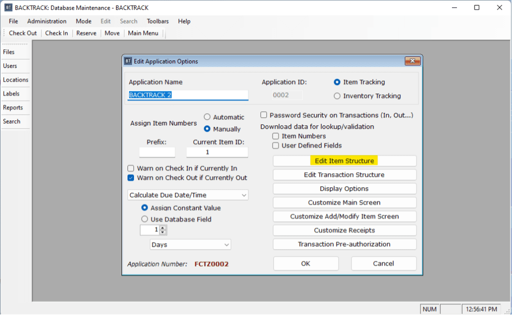 Change Maximum Characters Length of Item Field – BACTRACK Instructions