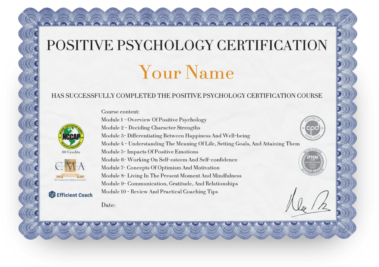 Certificate In Positive Psychology efficientcoach