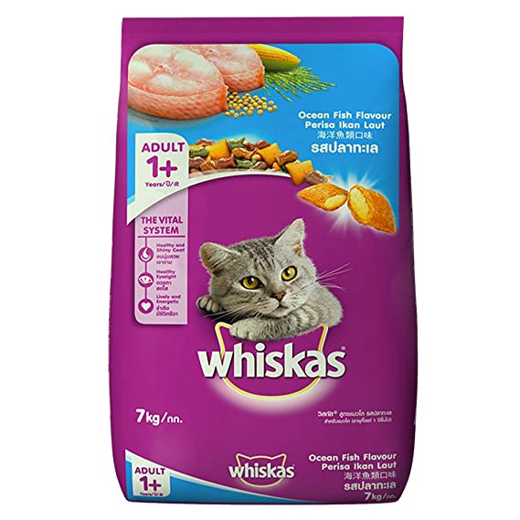 Whiskas Adult (+1 year) Dry Cat Food, Ocean Fish Flavor, 7kg Pack on Effinity Pet Shoppe