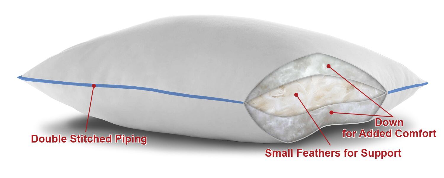 Effortless® Bedding Luxury Feather and Down Chamber Pillow Effortless