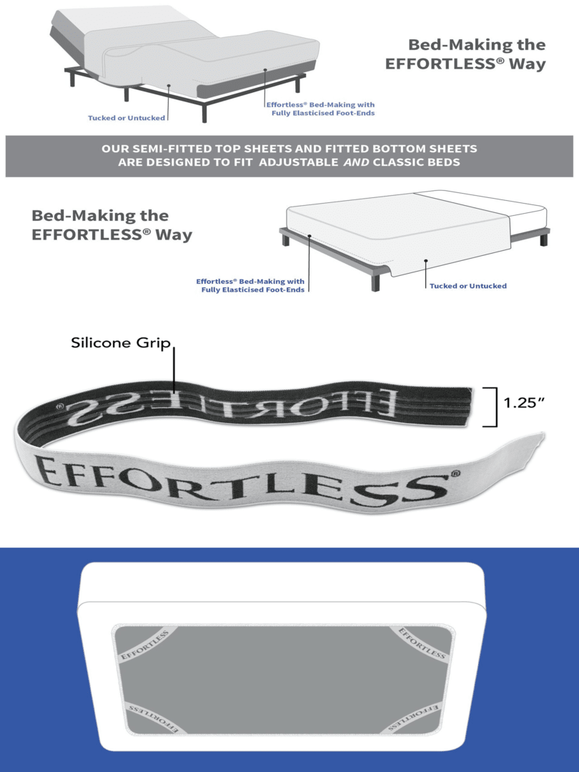 1 SemiFitted Top Sheet Effortless Bedding Fitted Top Sheet