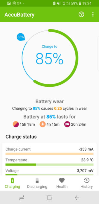 accubattery battery calibration screen