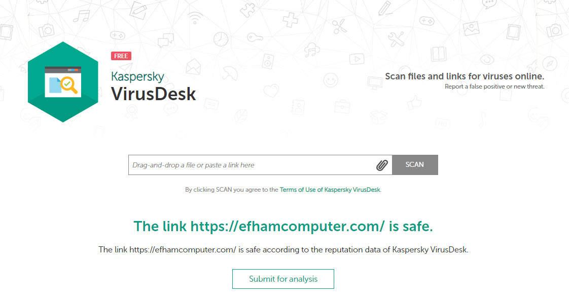 Kaspersky VirusDesk فحص الفيروسات اونلاين