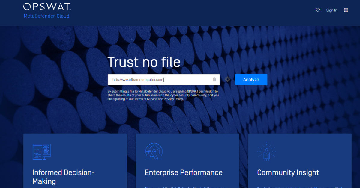  MetaDefender Cloud فحص الفيروسات اونلاين