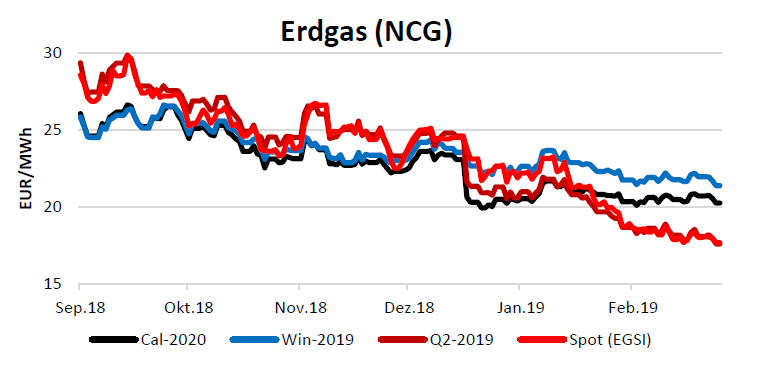 Energiemarktbericht vom 7. März 2019