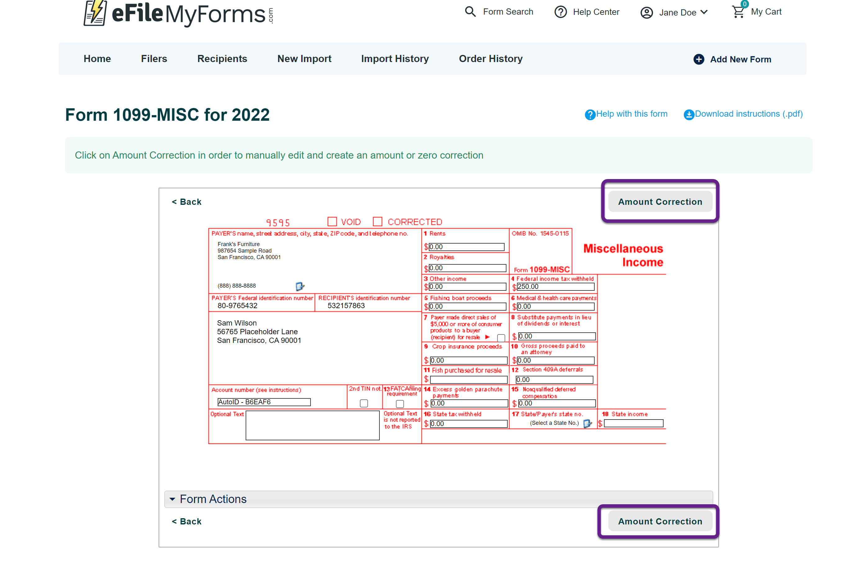 How to file 1099 and W2 amount corrections (after IRS/SSA filing