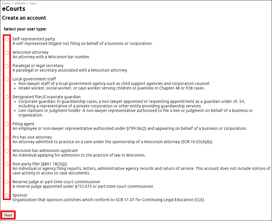 Circuit court eFiling Creating an eCourts account to eFile documents