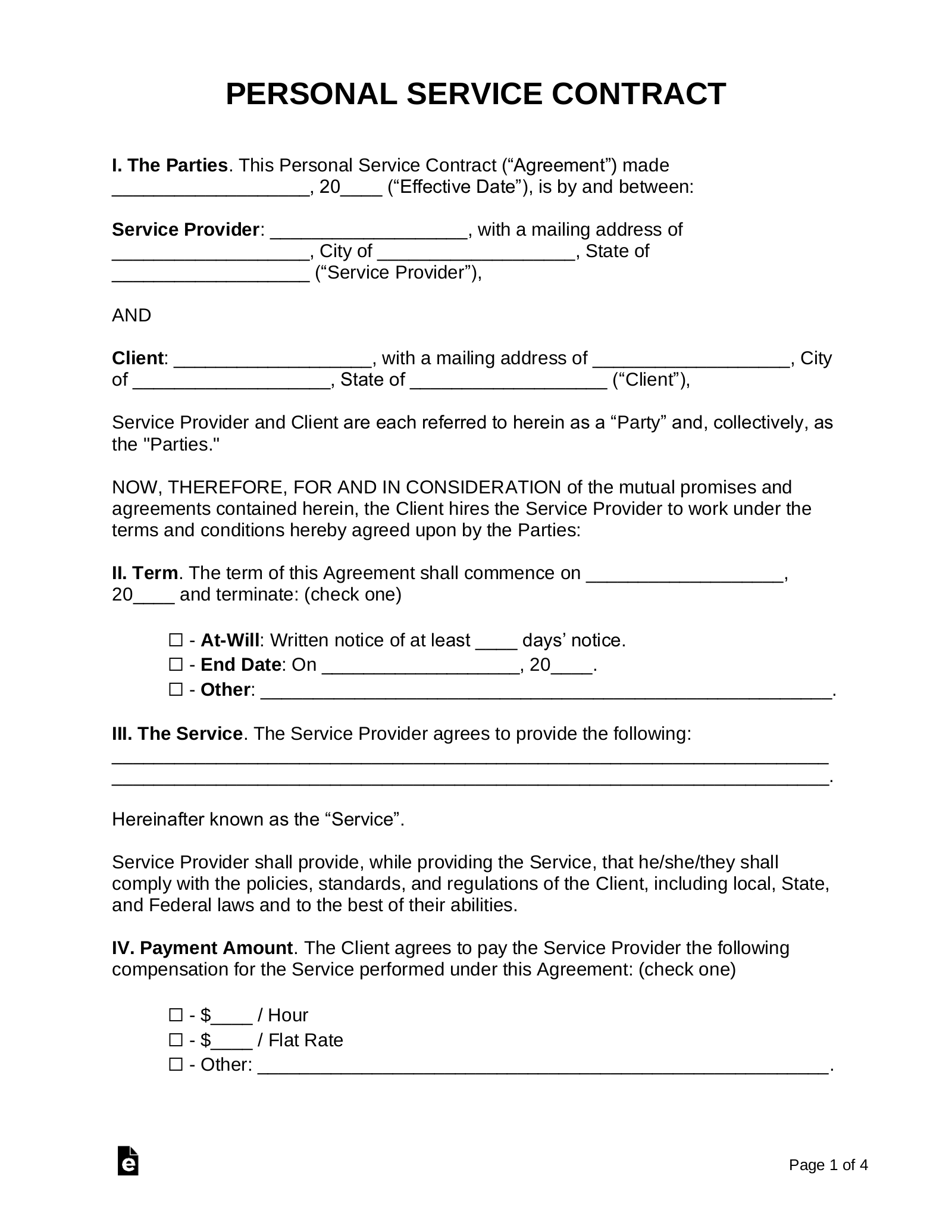Free Independent Contractor Agreements PDF Word eForms