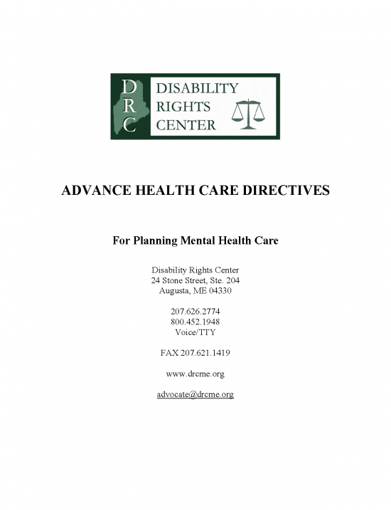 Free Maine Health Care Advance Directive PDF Word eForms