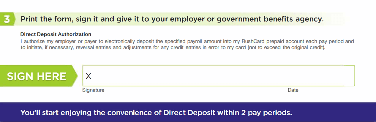 rushcard direct deposit calendar 2023 Free RushCard Direct Deposit Authorization Form PDF eForms Free