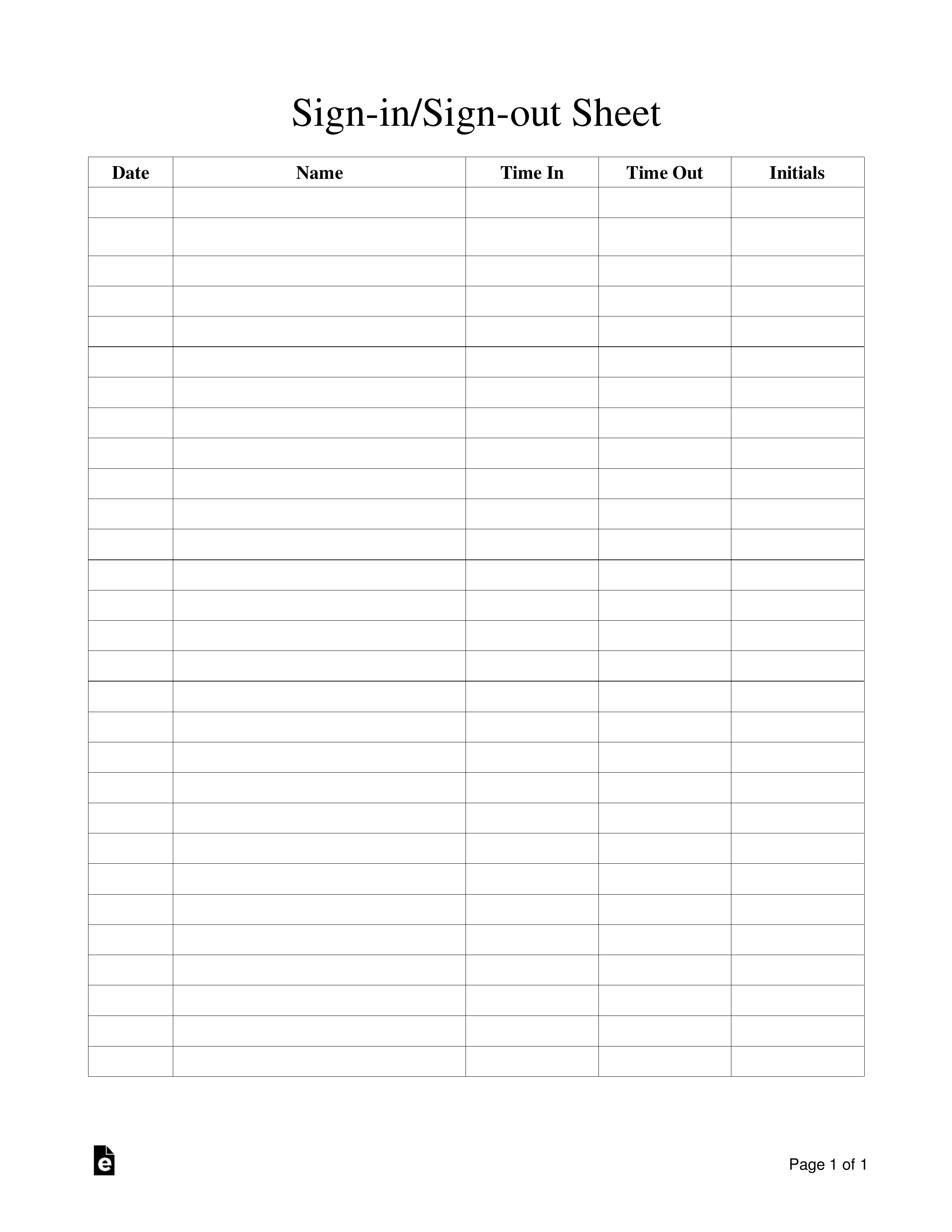 Appointment Sign Up Sheet Template