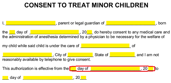 Free Minor (Child) Medical Consent Form - PDF | Word – eForms