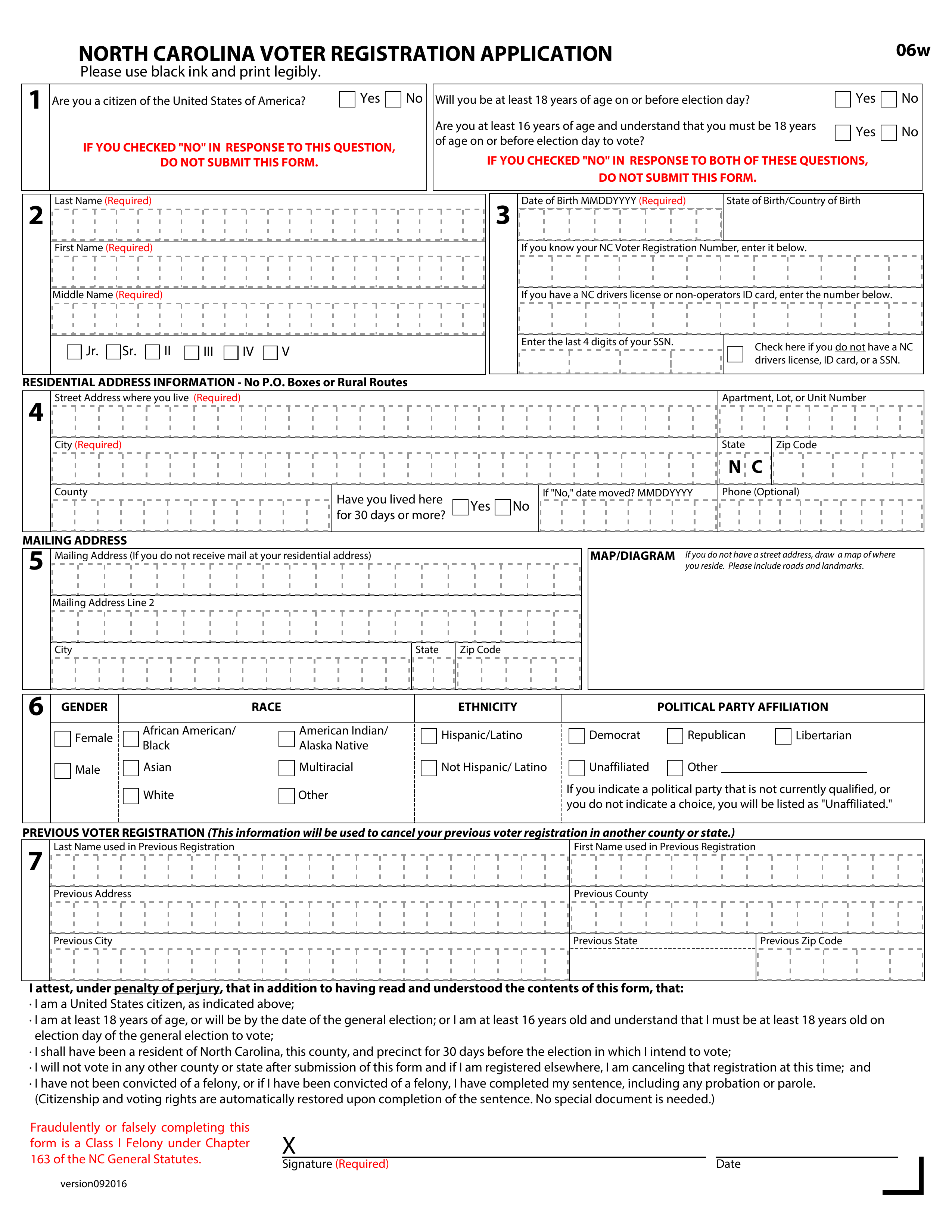Free North Carolina Voter Registration Form Register to Vote in NC