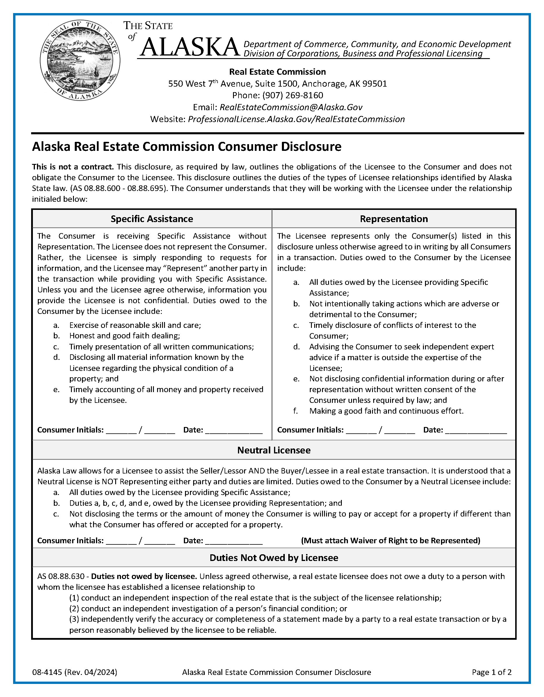 Free Alaska Residential Purchase and Sale Agreement PDF Word eForms