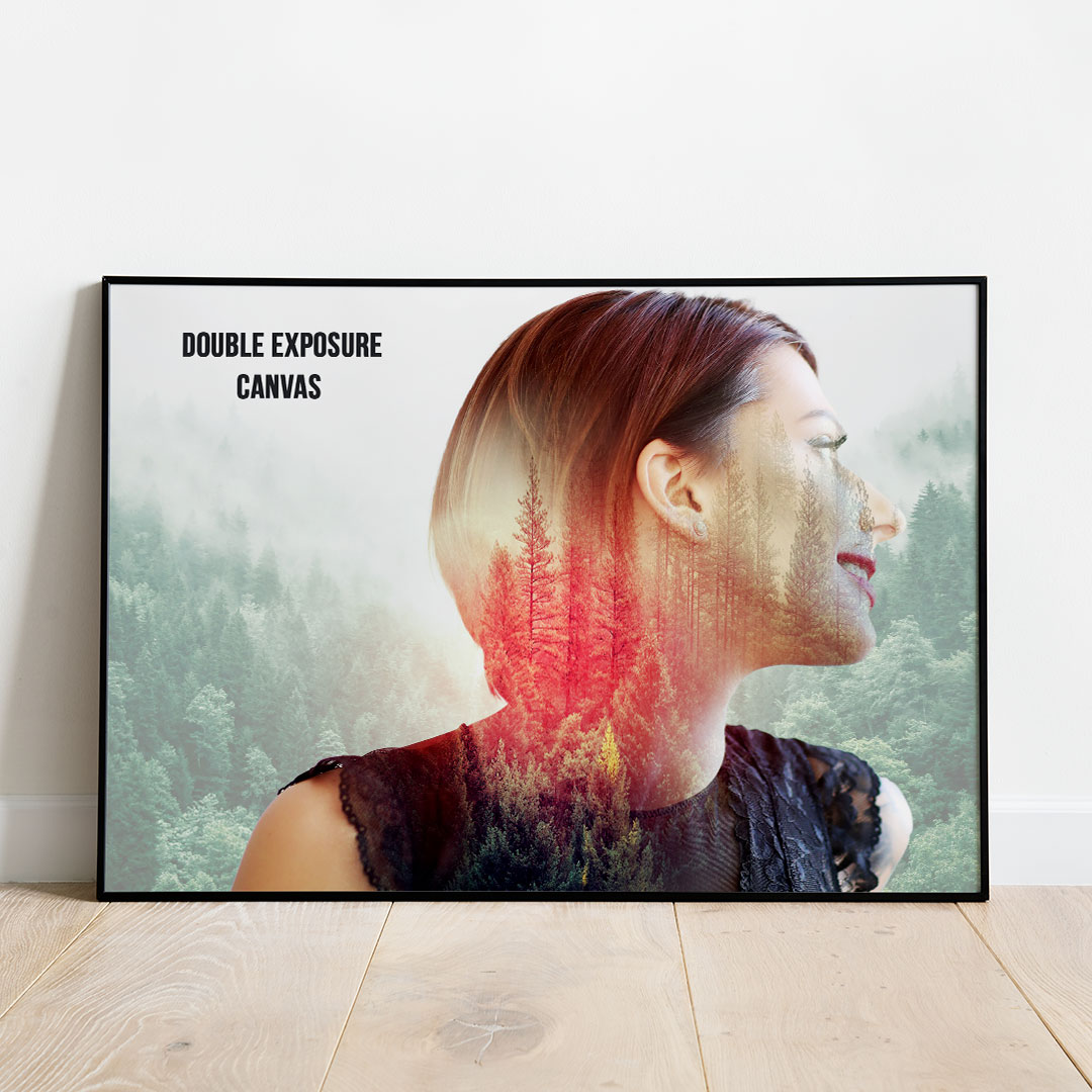 Double Exposure Landscape Art Canvas Print