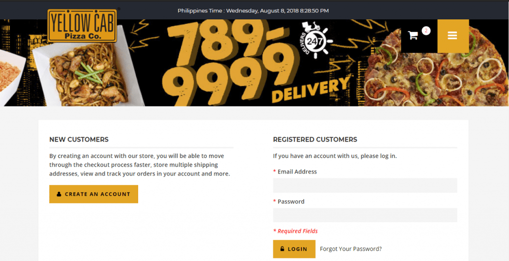 Yellow Cab Delivery Hotline and Online Delivery