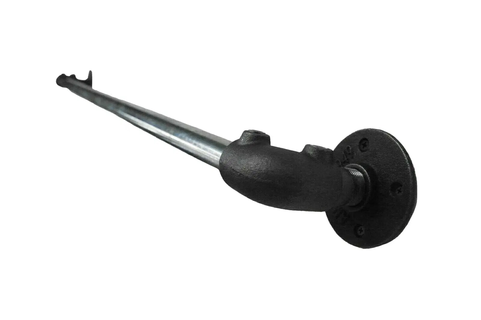 Stair Rail Wooden Stair Rail with Black Key Clamp Pipe Dream Furniture