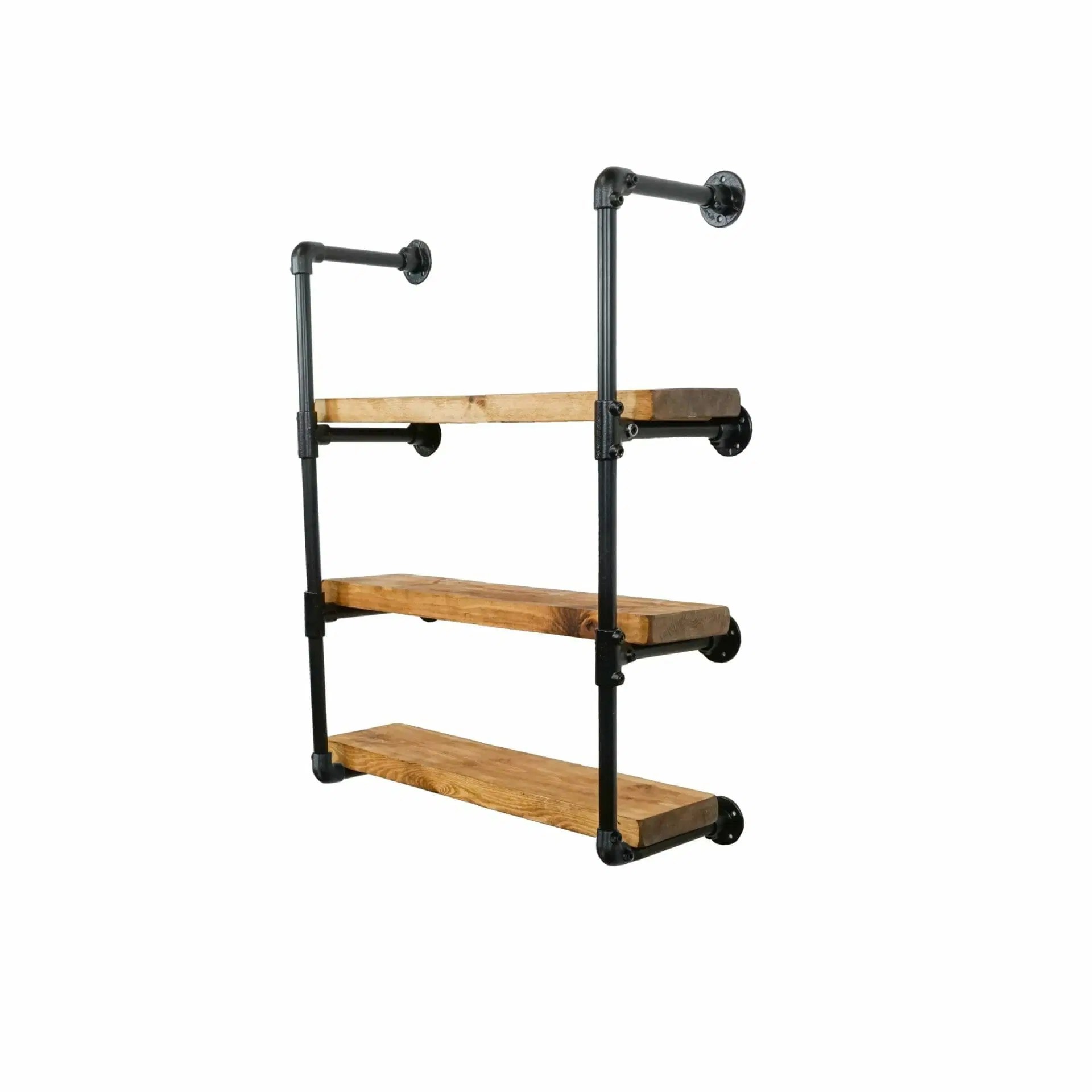 Key Clamp Shelving Unit With Reclaimed Wooden Shelves