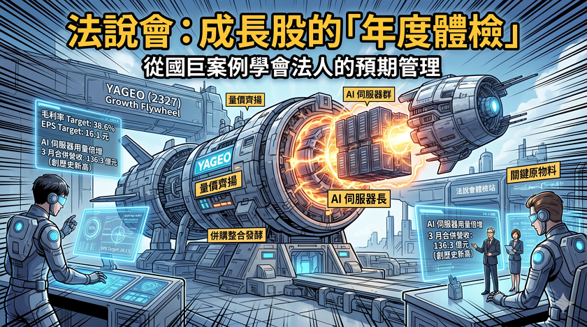 國巨法說會釋出最強指引：毛利率挑戰 38.6%，揭開 AI 伺服器帶動高階 MLCC 結構性毛利增長的真相。