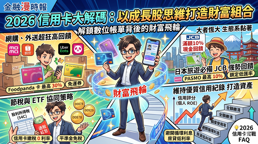 2026 信用卡推薦：日本旅遊、網購神卡比較，回饋最高 10% 懶人包