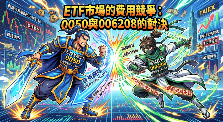 0050 vs 006208 費用對決：元大台灣50調降手續費，小資族該換股嗎？完整差異分析