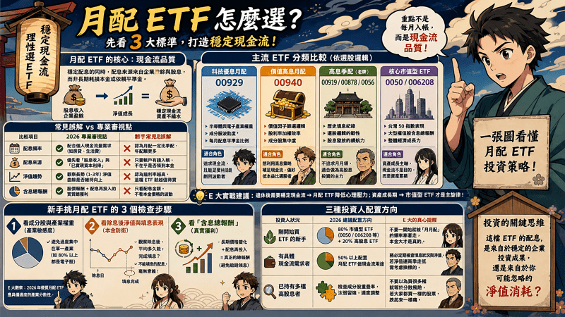 月月領息真的好嗎？解析台股月配 ETF 隱藏成本與總報酬，3 步驟建立退休現金流組合