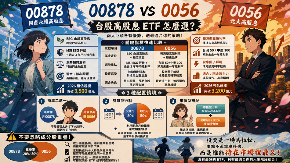 00878、0056 哪個好？E 大拆解 2026 高股息 ETF 投資痛點：殖利率、成分股與風險防禦
